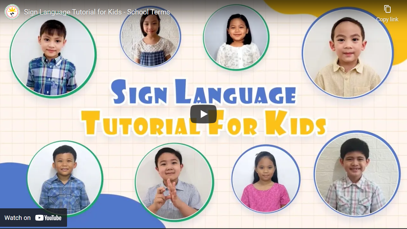 Sign Language Tutorial For Kids School Terms